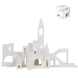 AIYIMUSIDEEN Bloque de construcción de laberinto mágico, diseño blanco de bloques de construcción de castillo X2 (980 piezas de regalos para adultos