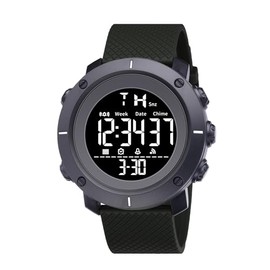 LIWEARE Casual Sport Watch Vintage Collection Unisex Digital Watch 30M Waterproof Sports Watch Stopwatch Calendar Luminous Digital Watch with Alarm Clock, black, Strap.