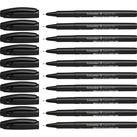 Schneider Topliner 967 Fineliner Pen - Black (Pack of 10)