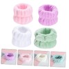 CAXUSD 4pairs Face Washing Wristbands Soft Absorbent Elastic Bands for