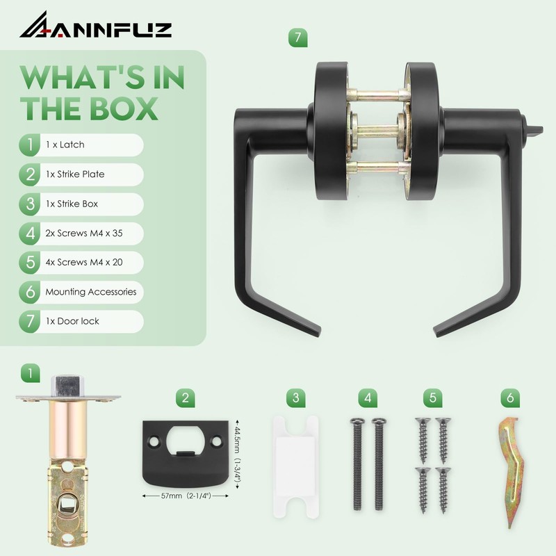ANNFUZ Privacy Keyless Lever Lock with in-Used Or Vacant Indicator,Vacancy