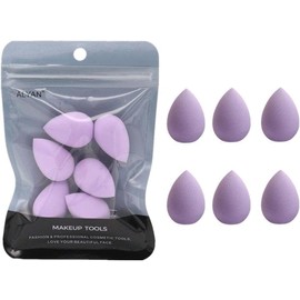6Pcs Purple Mini Makeup Sponge, Small Beauty Sponge Blender Set for Foundation, Powder and Concealer