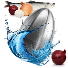 Wilhelm Sell® Stainless Steel Soap 18/10 Rustproof - Hygienic Odour Neutraliser - Stainless Steel Egg for Odour Removal - Cleaning Block for Hands & Feet - Magic Deodorising Soap (Soap Egg)