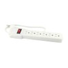 SANELEC 8622 Barra Multicontacto, 6 Entradas, Protección de Sobrecargas, Blanco,