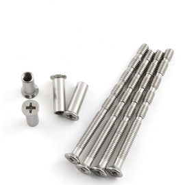 PZRT 4 Sets Cross Countersunk Bamboo Joint Screw Door Handles Hardware Rod Connecting Bolts 4x70 and Cross Socket Drive Flat Countersunk Screw with Cutting Slot M4x16