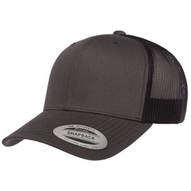 Yupoong YP Classics Retro Trucker Cap, Charcoal/Black, OSFA