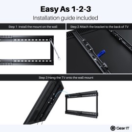 GEARit TV Wall Mount/Monitor (TVs 37 to 80 inch) Up to 165lbs - Slim Full Tilt, Articulating Arm, Vesa 200 300 400 600