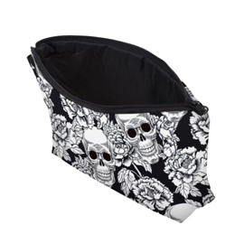 Skull Makeup Bag - Skull Printed Waterproof Womens Makeup Bag - Portable Storage Bags Organizing Pouch for Tools