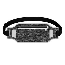 Zingtsing Outdoor Super Slim Waist Belt Water Proof Sports Waist Pack Light Weight Running Belt Thinnest Waist Pocket Money Belt Pouch for Yoga Jogging Running Travel Women Men (Grey)