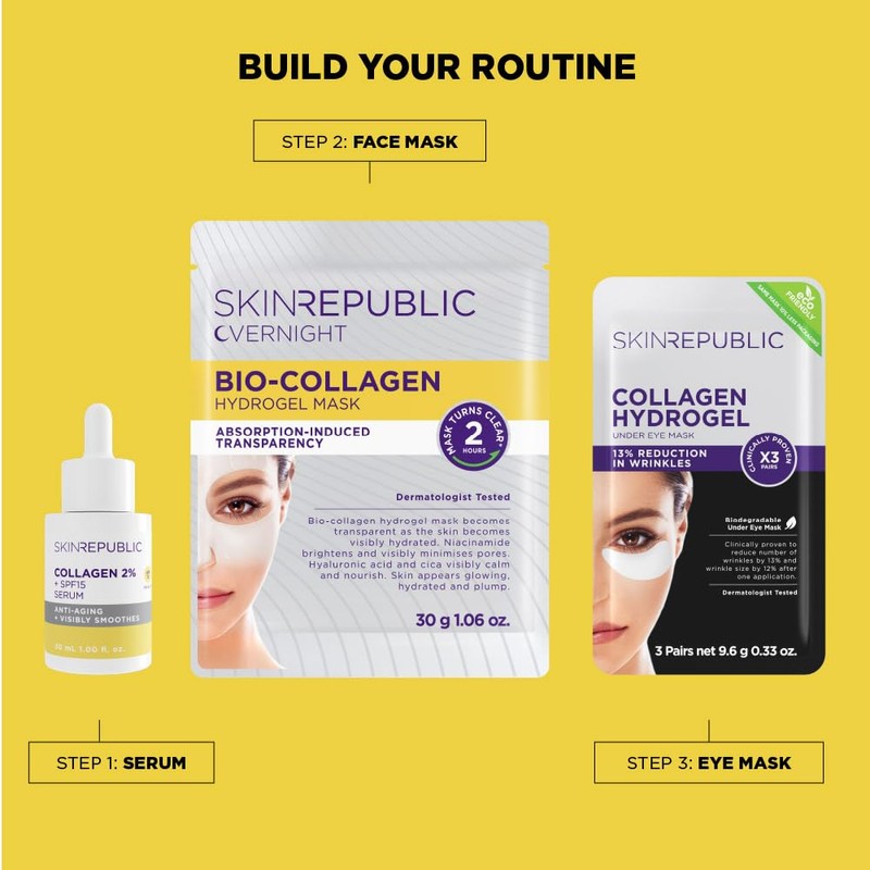 Skin Republic Bio-Collagen Overnight Hydrogel Mask. Unlock Glass Skin in