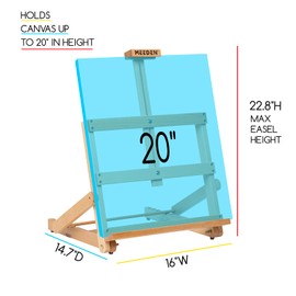 MEEDEN Heavy-Duty H-Frame Tabletop Easel: Adjustable Studio Desktop Easel for Painting- Portable Beechwood Art Easel Stand for Artist - Hold Canvas up to 20" High