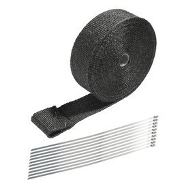 SCUARI Motorcycle Exhaust Wrap,Heat Wrap for Exhaust Pipes,Car Accessories,Exhaust Heat Shield,Pipe Heater Wrap,2 Inch x 50 Feet Exhaust Header Heat Wrap Kit,Fit for Cars and Motorcycles (Black)