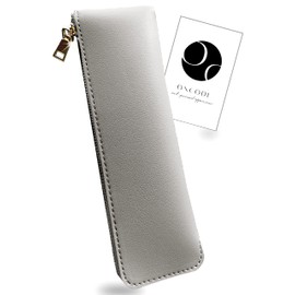 ONCODE Pencil Case, PU Leather, Stylish, For Adults and Girls, Simple, Slim, Flat Type, gray (sky gray), Modern