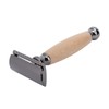 Men Shaving Razor with Wood Handle Portable Double Edge Razor