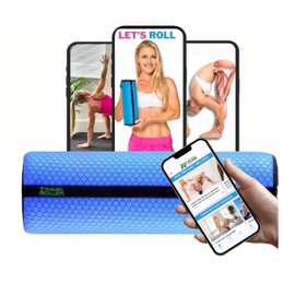 Travel Roller® Deluxe Foam Roller *Blue* with Free Online Instructional Videos & Poster, Original (12.5" x 4.3")