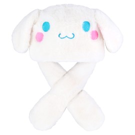 Roffatide Anime White Dog Ear Moving Jumping Hat Fluffy Beanie Cap Soft Warm Winter Head Wear Cute Hats for Women