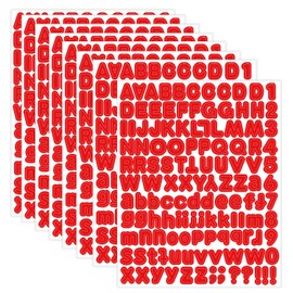 Red Alphabet Letter Stickers, 1/2 inch, 10 Sheets - Self Adhesive Vinyl for Mailbox Numbers, Bulletin Boards, Classroom & Home Decor