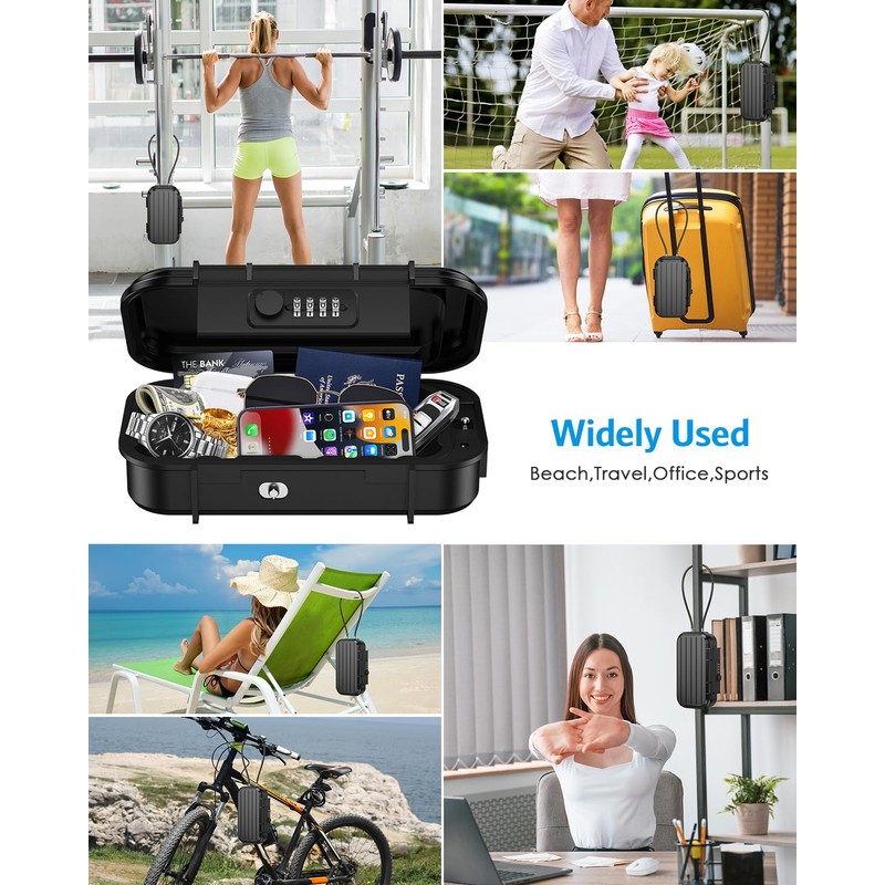Brifit Portable Safe Box with Code, Key Lock Box Combination