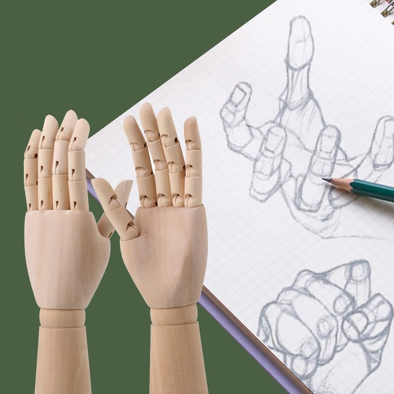 BQLZR 7Inch Flexible Wooden Left Hand Model Artists Manikin for