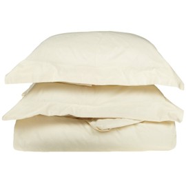SUPERIOR Premium Long-Staple Cotton, Duvet Cover Set, Twin, Ivory