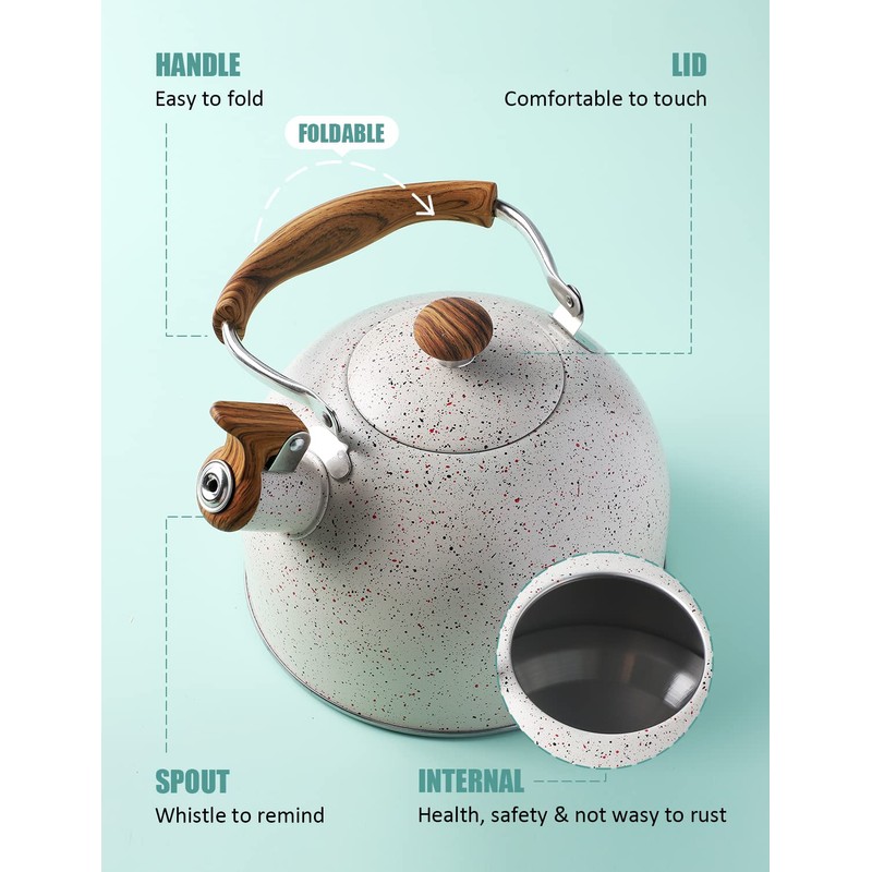 Tea Kettle, BELANKO 85 OZ / 2.5 Liter Whistling Tea