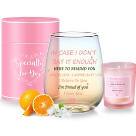Gifts for Girlfriend Anniversary Birthday Gifts for Women Couple Stemless Wine Glasses Romantic I Love You Gifts for Her Cute Cups Funny Christmas Valentines Day Mothers Day Gifts For Women Wife Mom