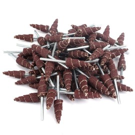 20Pcs 1/8" Shank 80 Grit Mounted Point Abrasive Cone Shape Sandpaper Deburring Sanding Polishing Flap Wheel Rotary Tool for Grinding and Polishing 3x12mm