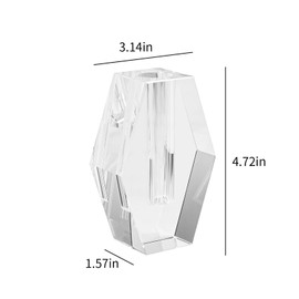 Crystal Vase 4.5-inch High, Modern Crystal Home Office Decor for Living Room Dining Table Centerpieces, Birthday and Wedding