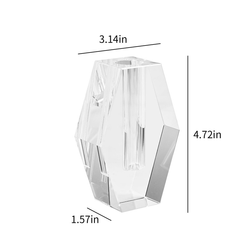 Crystal Vase 4.5-inch High, Modern Crystal Home Office Decor for