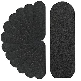 Recambio de lima de pedi de acero inoxidable, grano 100, color negro, almohadillas de recambio de pedicura, almohadilla de raspado de pies con pegamento extraíble, tamaño 5.2 pulgadas de largo x 1.7 pulgadas de ancho, 50 unidades