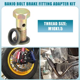 A ABSOPRO Car Turbo Brake Line Bolt Adapter M10x1.5 Thread 30mm Length Double Bolt Brake Fitting Kit for Fuel Oil System with Washers