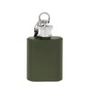 Mini Hip Flask Keyring • Black Silver Green • Stainless