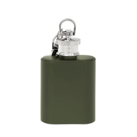 Mini Hip Flask Keyring • Black Silver Green • Stainless Steel Hip Flask Small 1 oz (30 ml) • Funny Gifts for Men • Gift Men • Advent Calendar Men • Mini Gifts (Green)