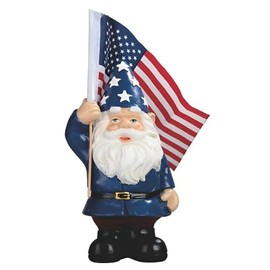 ICE ARMOR 8" H Gnome with US Flag Figurine Statue Sculpture Ornament Decoration Home/Room Decor Ideas for Housewarming, Holidays and Birthdays Great Collectible Addition