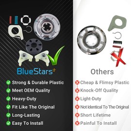 ULTRA DURABLE 285785 Washer Clutch Kit and 285753A HEAVY DUTY Motor Coupling Kit by Blue Stars - Easy to Install - Exact Fit for Whirlpool Kenmore Washers - Replaces 285331 3351342 3946794 3951311