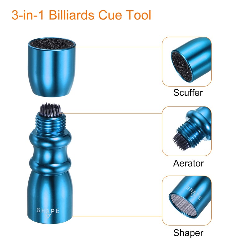 PATIKIL 3-in-1 Snooker Pool Cue Tip Tool, Billiard Cue Stick