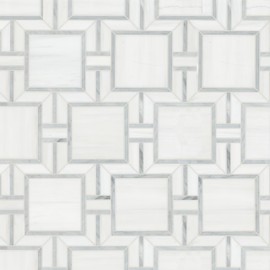 MSI Bianco Dolomite Alana Polished Marble Mosaic Floor and Wall Tile for Bathroom, Kitchen Backsplash, Accent Wall Tile, and Shower Wall Tile,Sample