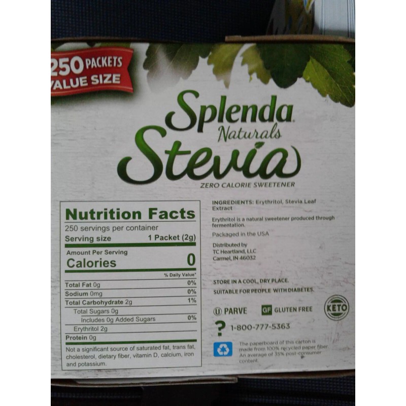 SPLENDA Naturals Stevia Sweetener: zero Calorie, 250-Count pack, taste as