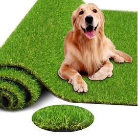 SHNOSU Artificial Grass Turf 3FTX29FT Outdoor Rug 0.8 Inch Fake Grass Realistic Synthetic Turf Mat Drain Holes Artificial Lawn Carpet Pet Dogs Patio Garden Balcony Landscape Green Custom Size