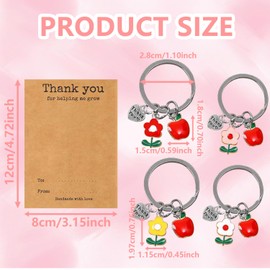 URSMART Teacher Keychains, Teacher Appreciation Keychain Gifts Thank You for Helping Me Grow Teachers Christmas Valentines Day Gift