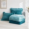 Wajade Plush Shaggy Ombre Teal Comforter Set, 3 Pieces Full/Queen