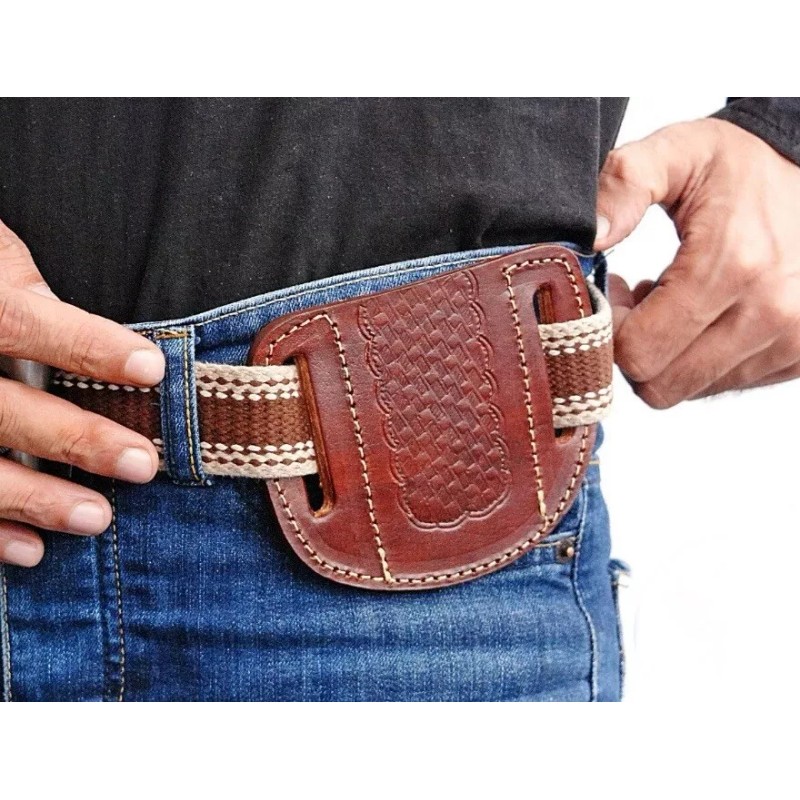 Handmade Sheath Vintage Pancake Design Folding Blade Pocket Buck 110