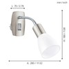 EGLO Steckdosenspot Dakar 3, Steckerleuchte, Steckdosenlampe aus Metall in Nickel-matt,
