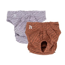Holly Female Dog Heat Pants (Pack of 2) - Reusable, Oeko-Tex Certified Cotton Nappies - Dog Nappies with Adjustable Velcro Fastener