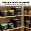 8 Pack Black Storage Baskets, Plastic Woven Organizer Baskets, Stackable