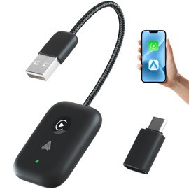 Carplay Wireless Adapter/Android Auto Wireless Adapter 2-in-1, Plug und Play, Wireless CarPlay Adapter Dongle mit Type-C Adapter für Werkseitig Verkabeltes CarPlay auf Wireless