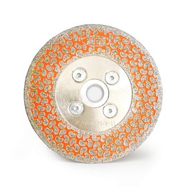 BGTEC Diamond Grinding Cutting Disc for Granite Marble, 1pc 4" x 5/8"-11 Flange 2 in 1 Electroplated Diamond Blade Single Side Coated Diamond Cutting Wheel