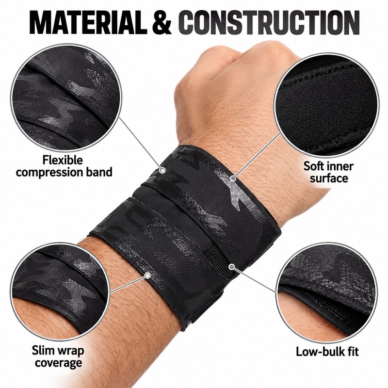 Ultra-Thin Wrist Brace for Workout Support – Soft Knit Polyester