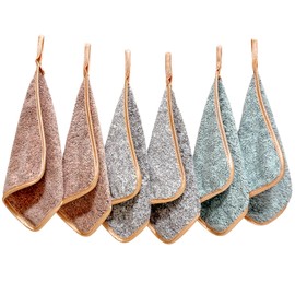 PHOGARY Microfibre Make-Up Wipes Washable for Gentle Face Cleansing, Pack of 6 Wash Cloths Microfibre Face Towels Microfibre Towel Face Makeup Remover Cloth (20 x 20 cm, Carbon Fibre)