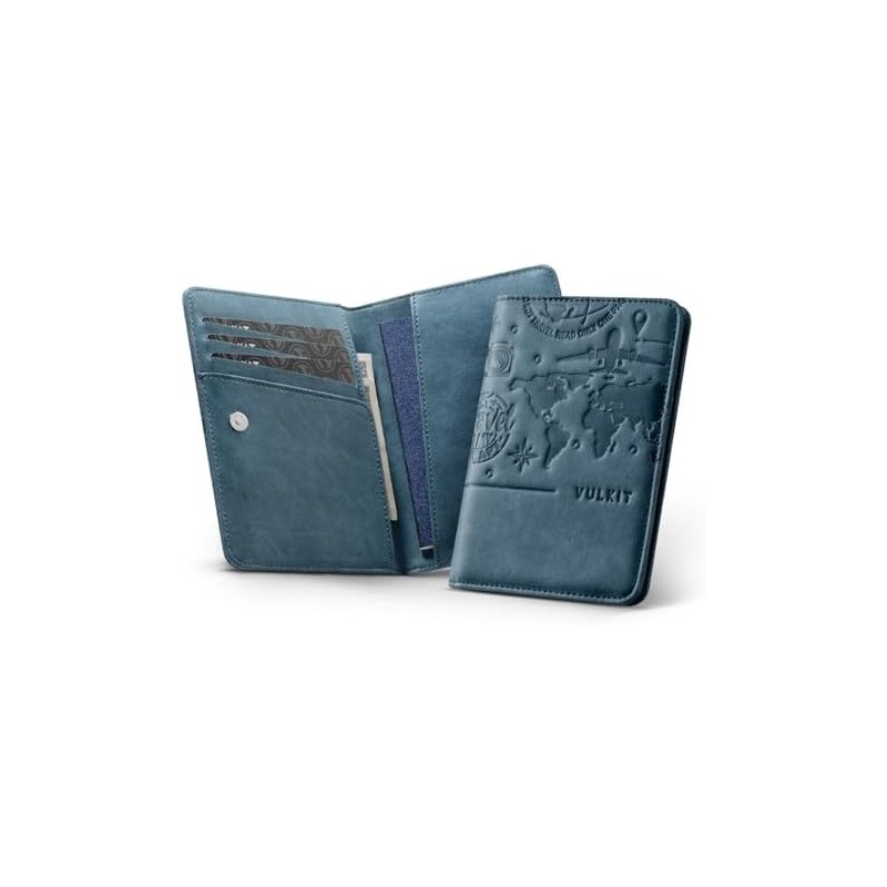 VULKIT Porta Pasaporte De Viaje Con Cierre Magnético RFID Blocking